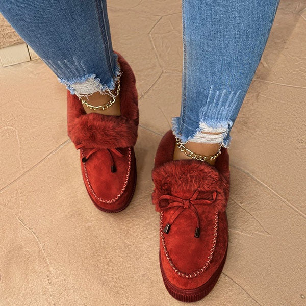 Suede & Fur Mama Bear Ankle Booties BABY VIBES & CO.