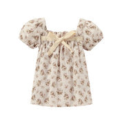 Short Sleeve Neutral Floral Body Suit BABY VIBES & CO.