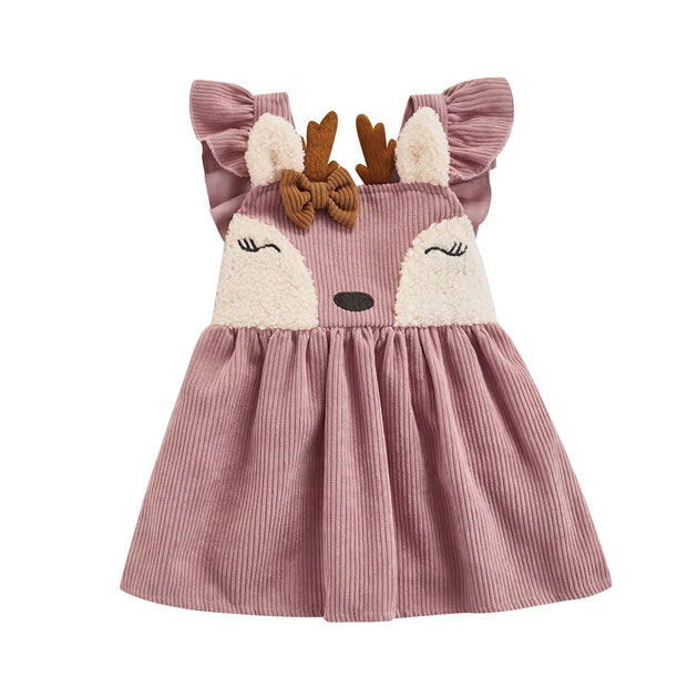 Plum & Bow Deery Winter Corduroy Dress 3M-3Y BABY VIBES & CO.