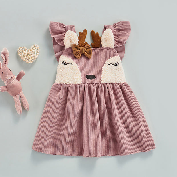 Plum & Bow Deery Winter Corduroy Dress 3M-3Y BABY VIBES & CO.