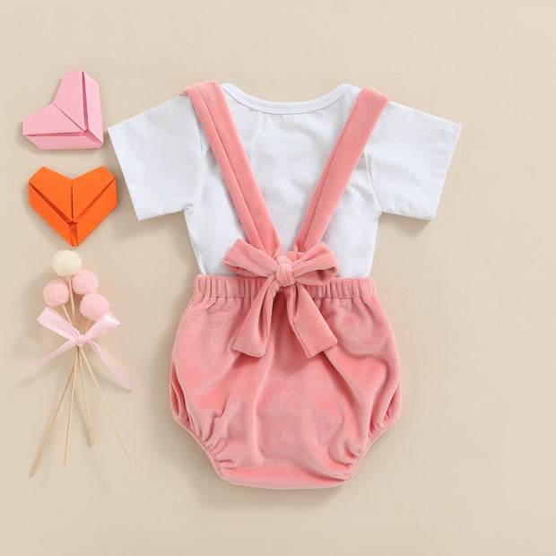 BE MINE BAE 2 PC SUSPENDER BODYSUIT SET 3M-24M BABY VIBES & CO.