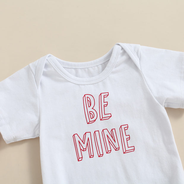 BE MINE BAE 2 PC SUSPENDER BODYSUIT SET 3M-24M BABY VIBES & CO.