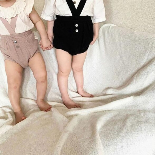 Spring Knit Front Cross Overalls BABY VIBES & CO.