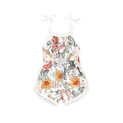 BABY GIRLS FLOWERS & STRIPES TIE UP ROMPER BABY VIBES & CO.