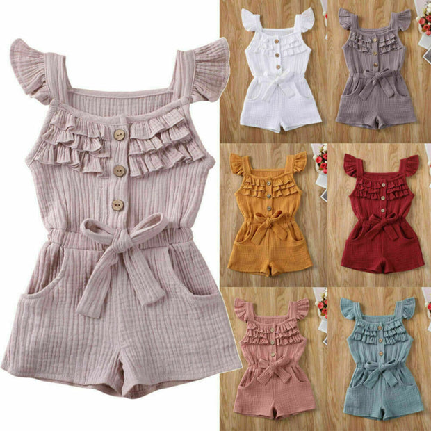 Ruffle Sleeve Romper Jumpsuit 6M-5Y BABY VIBES & CO.