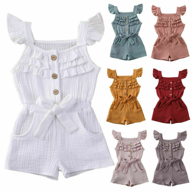 Ruffle Sleeve Romper Jumpsuit 6M-5Y BABY VIBES & CO.
