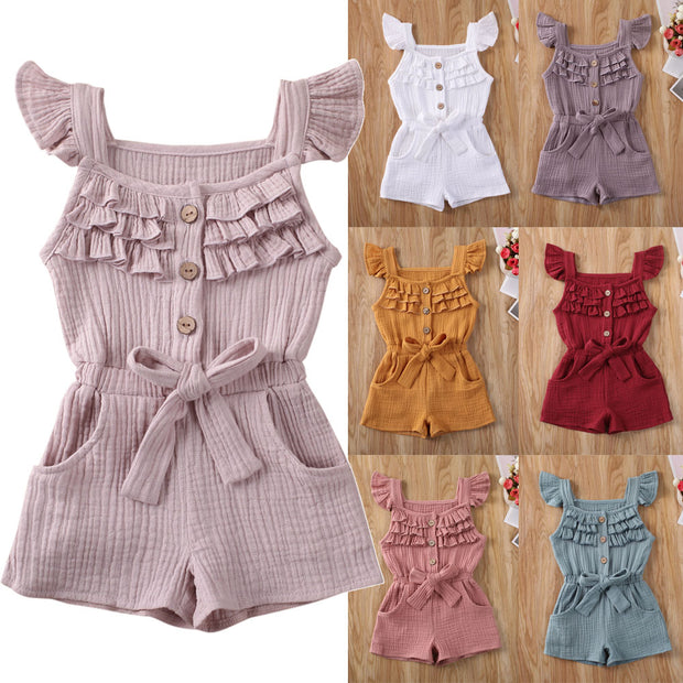 Ruffle Sleeve Romper Jumpsuit 6M-5Y BABY VIBES & CO.
