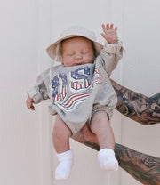 Independence Day Romper 0-24M Letter Printed Short Sleeve USA Baby Jumper BABY VIBES & CO.